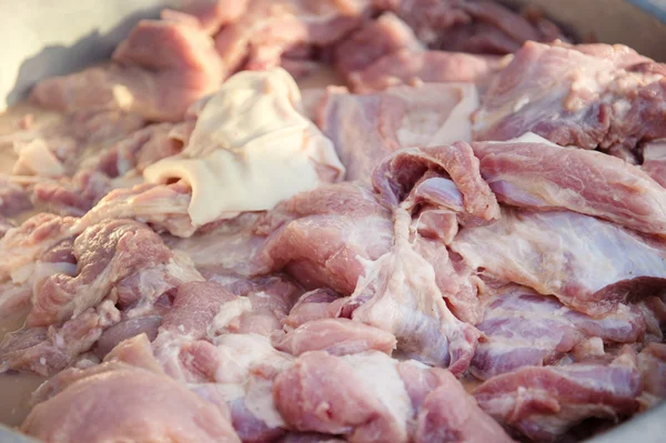 Alimente de closeup de carne de porc marinat — Fotografie, imagine de stoc