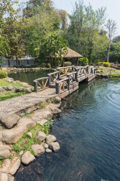 Chaeson hot spring pond landscape, Lampang province, Thailand. — Stock Photo, Image