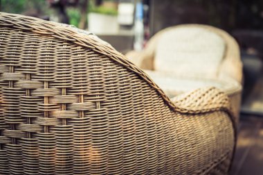 yaşam için ahşap kanepe ve portre yaşam tarzı anlayışı