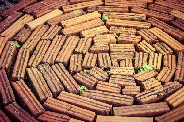 Brick floor closeup for background — Stock Photo, Image