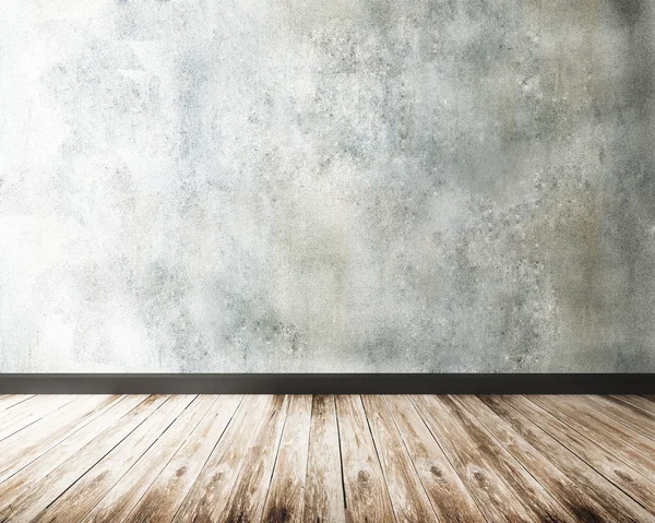 Concrete wall and wood floor — Stock Photo, Image