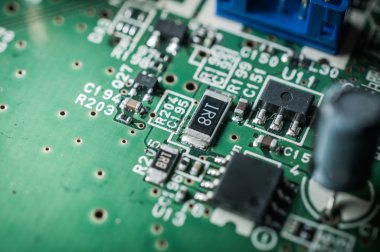 Kapasite elektronik panosuna closeup