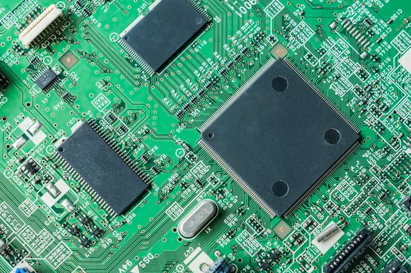 Closeup of chip on electronic board — Stock Photo, Image