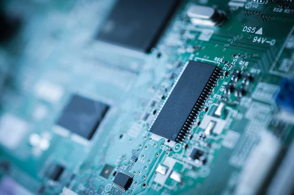 Closeup of chip on electronic board — Stock Photo, Image