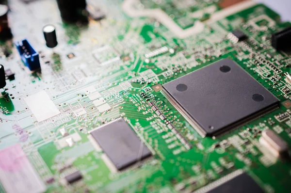 Closeup of chip on electronic board — Stock Photo, Image