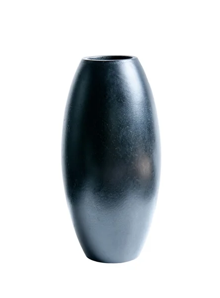 Vase en bois noir isolé sur fond blanc — Photo