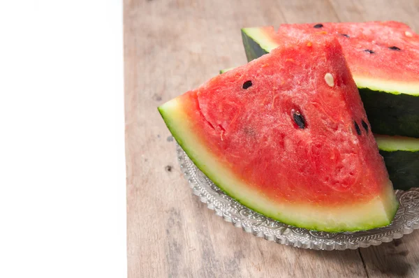 Nahrung aus Wassermelone auf Holz — Stockfoto