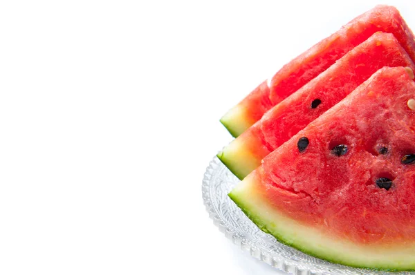 Wassermelone auf Schüssel Glas isoliert — Stockfoto