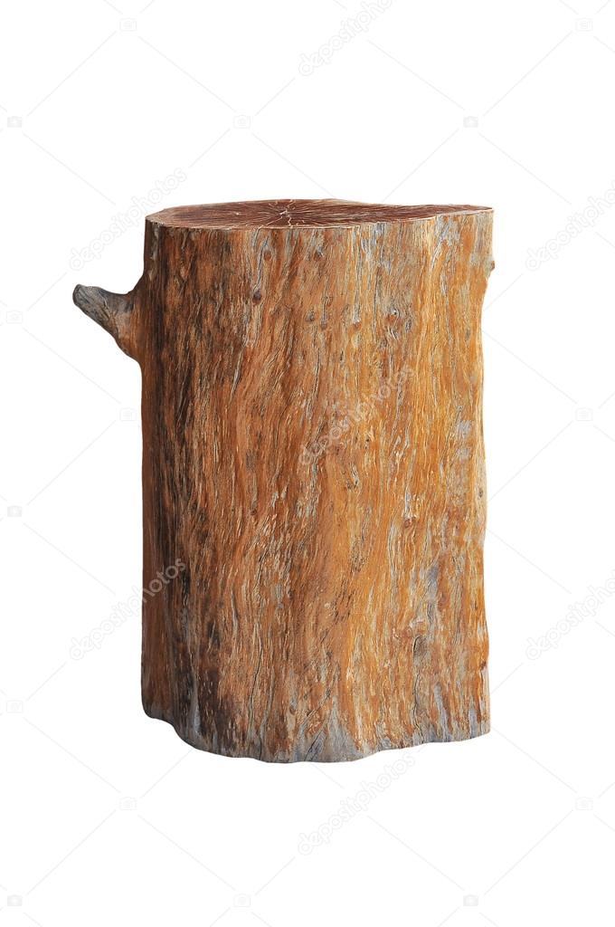 wood stool isolated on white