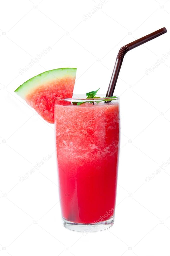 drink of watermelon smoothie isolated