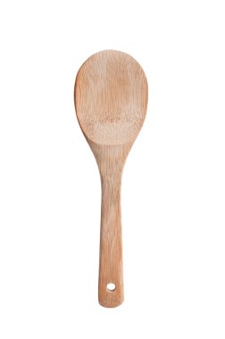 ahşap Kepçe üzerinde beyaz izole