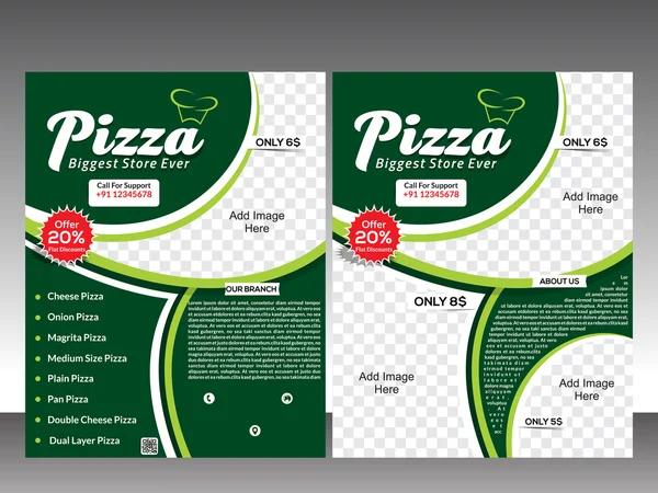 Pizza winkel flyer & tijdschrift sjabloon — Stockvector