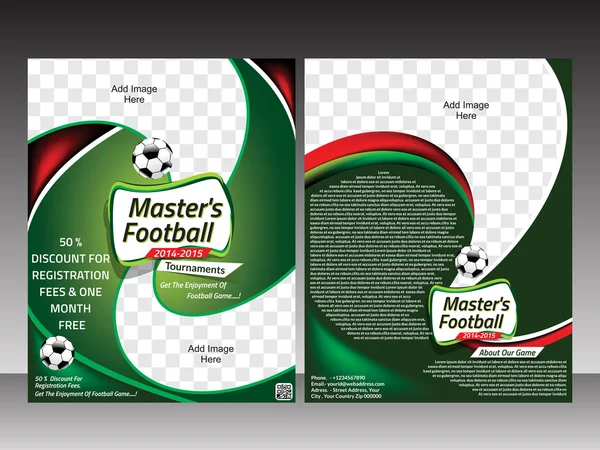 Ποδόσφαιρο flyer πρότυπο πρότυπο σχεδίασης — Διανυσματικό Αρχείο