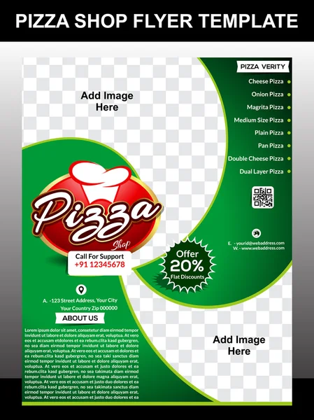 Pizza shop Modèle de dépliant design — Image vectorielle