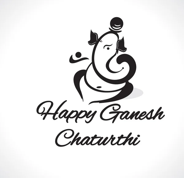 Happy ganesh chaturthi background with lord ganesha clipart — Stock Vector