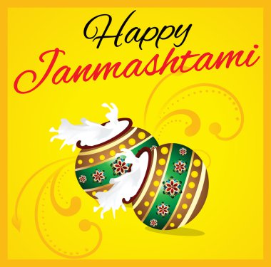 pot ile mutlu janmashtami arka plan 