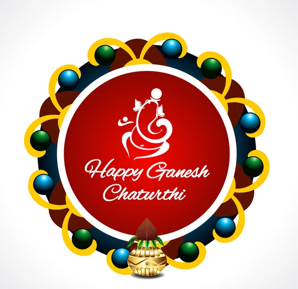 Happy ganesha chaturthi banner background — Stock Vector