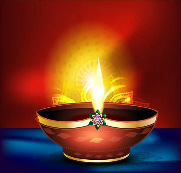 Diwali celebration background with vector deepak — Stock Vector