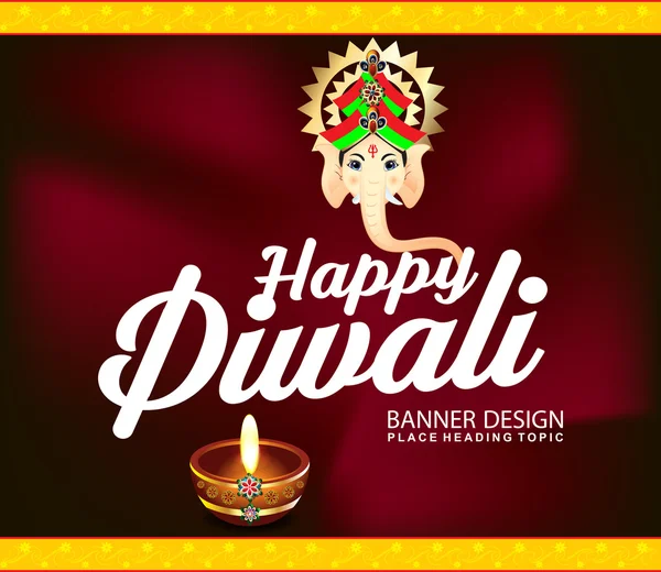 Happy diwali celebration background with lord ganesha — Stock Vector