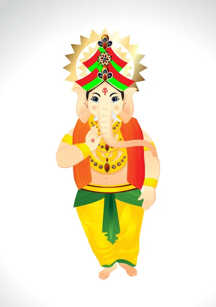 Vetor Desenhos Animados de Lord Ganesh — Vetor de Stock
