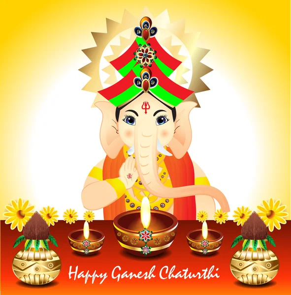 Abstract Ganesh Chaturthi Background — Stock Vector