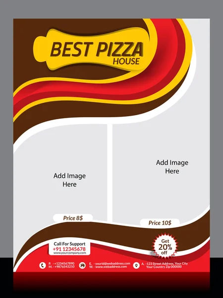 Pizza Store Flyer Template — Stock Vector