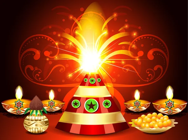 Diwali festival Background With Cracker's — Stock Vector