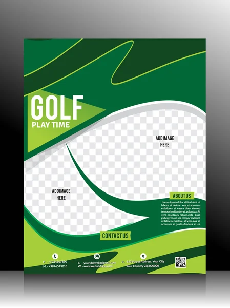 Golf flygblad mall — Stock vektor