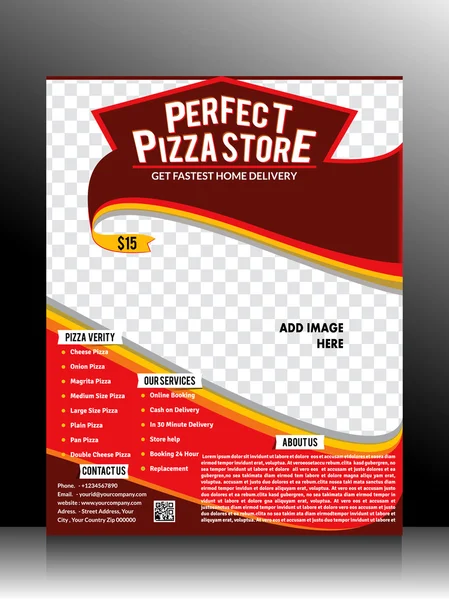 Perfecte pizza winkel sjabloon folder — Stockvector