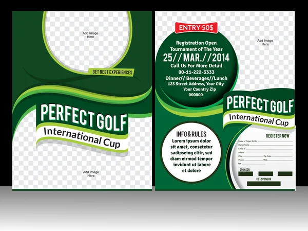 Perfect golf flyer template — Stock Vector