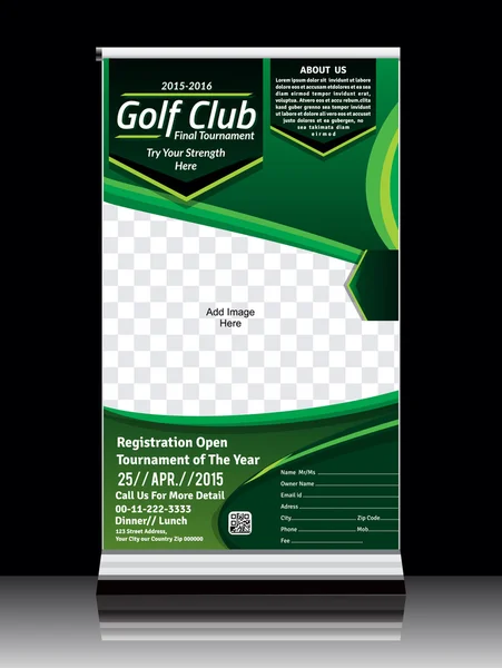 Golf Banner Roll up — Vettoriale Stock