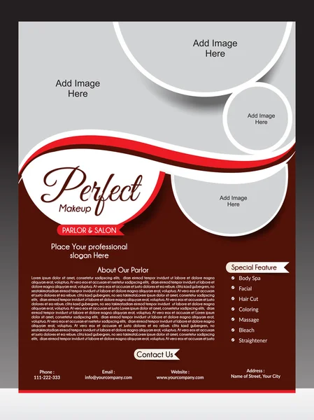 Perfect parlor flyer template — Stock Vector