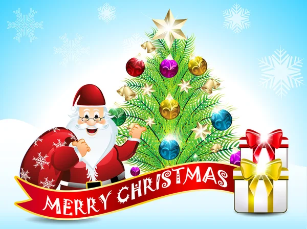 Christmas background with santa claus — Stock Vector