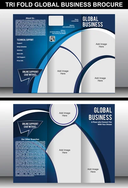 Modèle de brochure d'entreprise mondiale Tri Fold — Image vectorielle