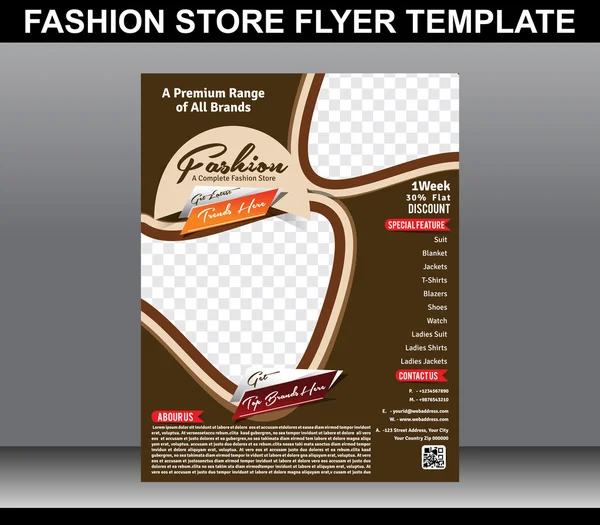 Fashion store flyer template — Stock Vector