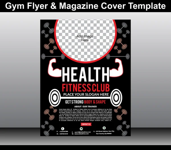 Gym flyer & magazine cover template — Stock Vector