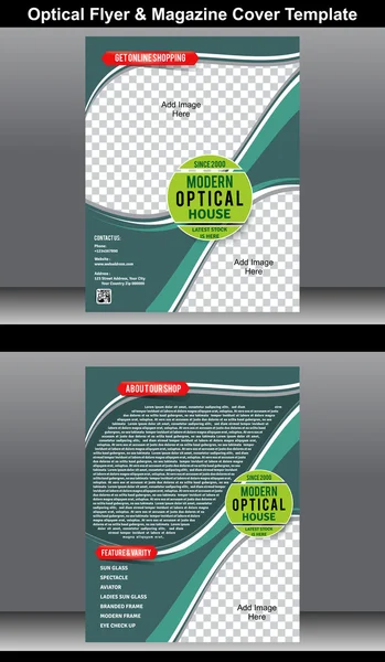 Optical Flyer & Magazine Modello di copertina — Vettoriale Stock