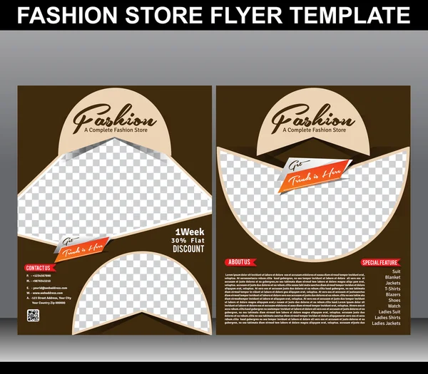 Fashion store flyer template — Stock Vector