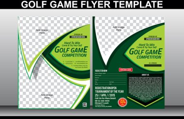 Golf oyun el ilanı ve dergi kapak şablonu