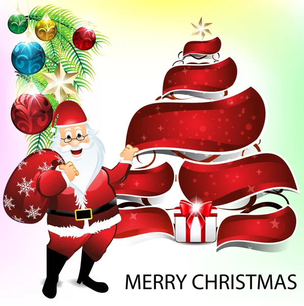 Merry christmas background wit santa claus — Stock Vector