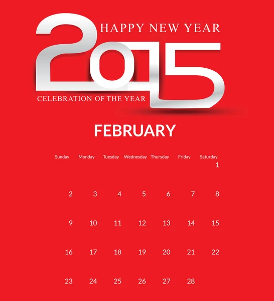 Red happy new year calender background illustration — Stock Vector