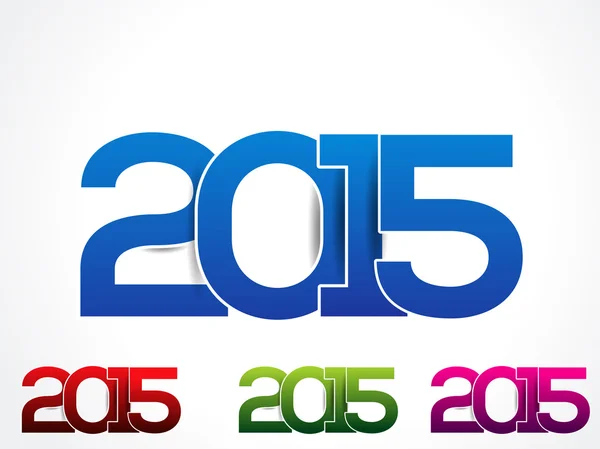 Colorido feliz año nuevo 2015 texto fondo ilustración — Vector de stock