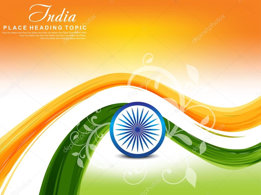 indian republic day background with floral vector illustration