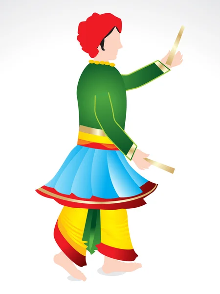 Traditional indian man playing dandiya — Stock Vector