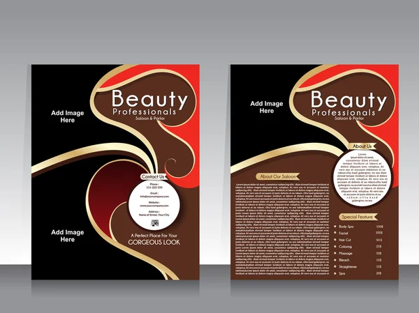 Beauty parlor flyer template — Stock Vector