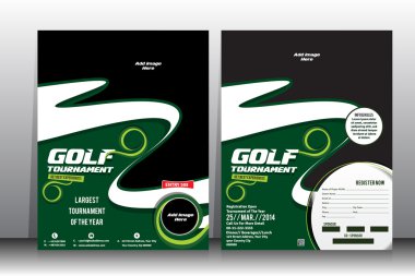 Golf Turnuvası el ilanı ve broşür şablonu