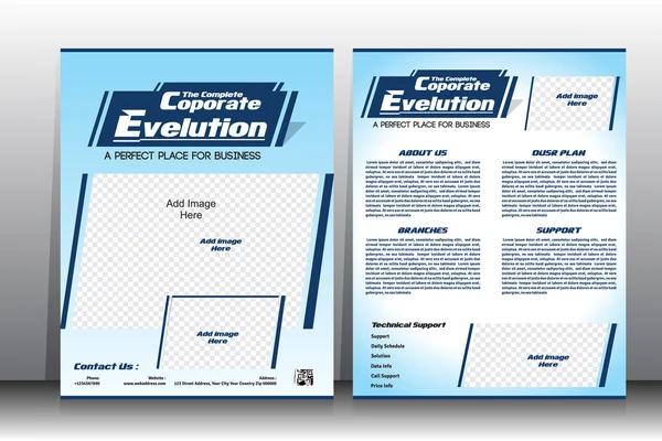 Volantino aziendale e modello di brochure Coporate — Vettoriale Stock