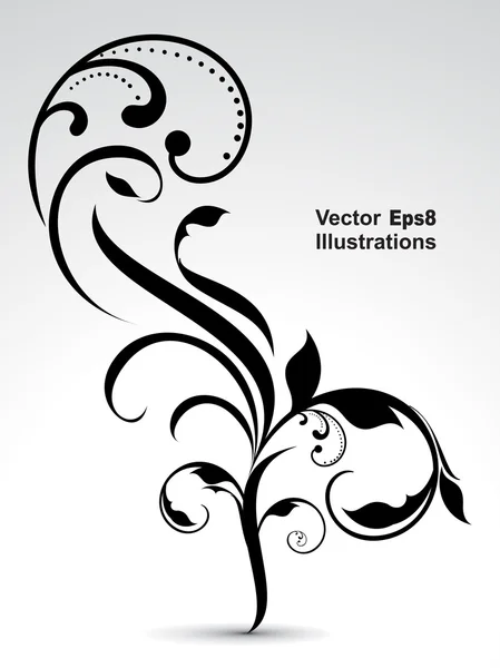 Abstrakt vektor floral bakgrund med kurvan — Stock vektor