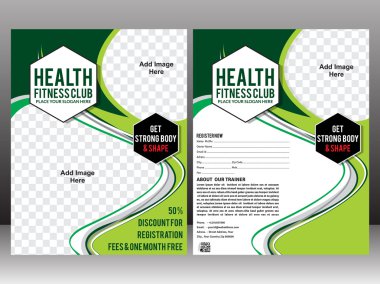 health fitness flyer brochure & magazine cover design  clipart