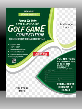 Golf turnuva flyer şablonu ve dergi tasarlamak